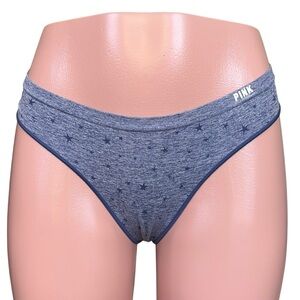 NWT Victoria's‎ Secret PINK Blue Star Seamless Thong Medium